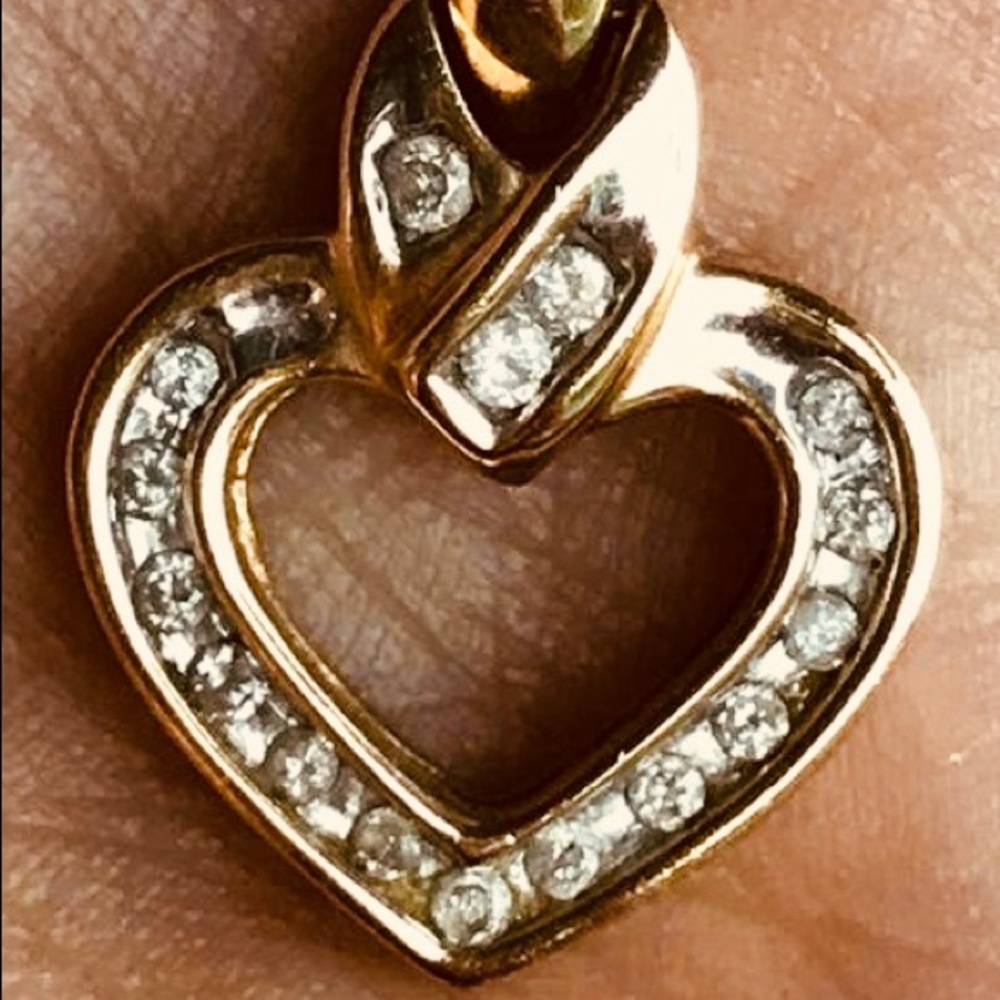 Ladies 1/2 CTW Diamond Heart Gold Necklace
